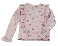 Světlerůžové květinové triko Dunnes