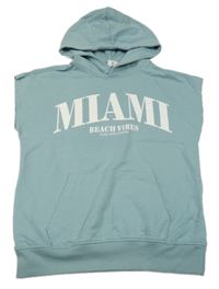 Světlemodrá tepláková vesta s nápisem a kapucí Chapter young