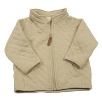Béžová prošívaná propínací mikina H&M