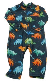 Tmavomodrý UV overal s dinosaury Nutmeg