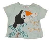 Nové - Světlemodré tričko s tukanem a nápisem Minoti