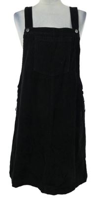 Dámské černé manšestrové laclové šaty Papaya