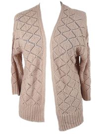 Dámský starorůžový děrovaný svetrový cardigan Peacocks