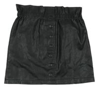 Černá koženková propínací paper bag sukně Primark