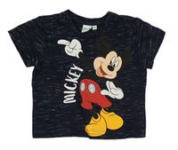 Tmavomodré žíhané tričko s Mickeym Disney
