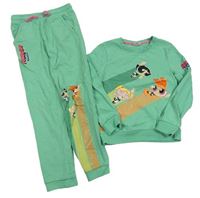2set - Zelená tepláková souprava s potiskem - Powerpuff girls
