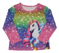 Barevné triko s jednorožcem 
