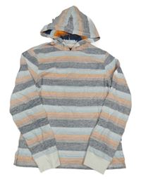 Bílo-barevné pruhované triko s kapucí O´neill