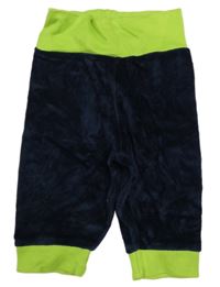 Nové - Tmavomodro-zelené sametové tepláky Topomini