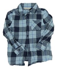 Světlemodro-tmavomodrá kostkovaná košile Primark