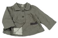 Hnědý melírovaný plátěný jarní kabátek 