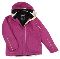 Rubínová šusťáková zimní lyžařská bunda s logem a kapucí Dare 2B