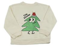 Smetanová mikina s vánočním stromečkem H&M