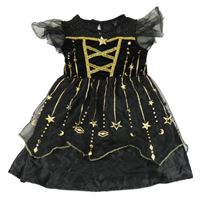 Kostým - černo-zlaté tylové šaty s hvězdičkami George