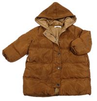 Medový šusťákový zimní kabát Shein