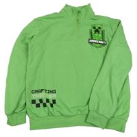 Zelená mikina s potiskem a stojáčkem - Minecraft