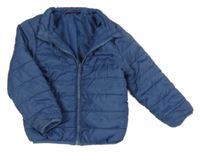 Modrá šusťáková prošívaná zateplená bunda 