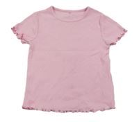 Světlerůžové žebrované tričko George