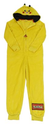 Žlutá chlupatá kombinéza a kapucí - Pikachu