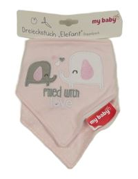 Nové - 2set - 2x světlerůžový slinták - se slony + puntíkatý 