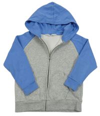 Modro-šedá propínací mikina s kapucí H&M