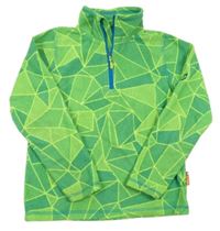 Neonově zelená vzorovaná fleecová funkční mikina Alpine Pro 