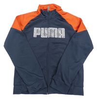 Červeno-tmavomodrá sportovní propínací mikina Puma