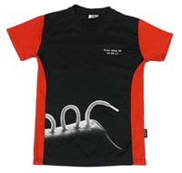 Černo-červené sportovní tričko s potiskem 