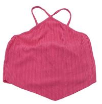 Růžový žebrovaný crop top Matalan