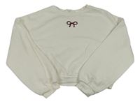 Smetanová crop mikina s mašlí H&M