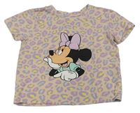 Broskvovo-barevné vzorované tričko s Minnií Disney