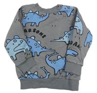 Šedá mikina s dinosaury F&F