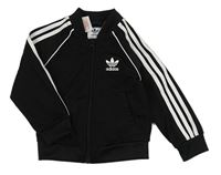 Černá propínací sportovní mikina s logem Adidas