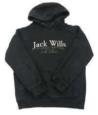 Černá mikina s nápisem a kapucí Jack Wills