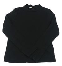 Černé žebrované triko H&M