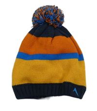 Barevná pruhovaná pletená podšitá čepice s bambulí Crivit