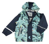 Tyrkysovo-tmavomodrá nepromokavá bunda s botami a kapucí Lupilu