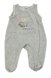 Šedé sametové dupačky se zvířátky Ergee 