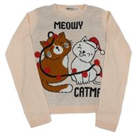 Broskvový svetr s kočkami Pepperts