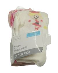 Nové - 3x punčocháče- Smetanové + pruhované + světlerůžové s hvězdičkami Primark