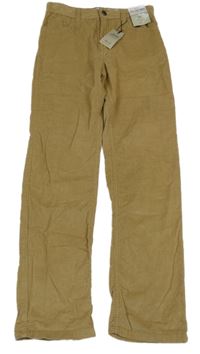 Nové - Béžové manšestrové slim kalhoty Denim Co. 