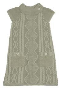 Šedé vzorované pletené šaty s knoflíčkem Cycleband