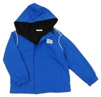 Safírová šusťáková zateplená bunda s kapucí Shein