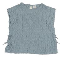 Světlemodrá žabičková halenka se zavazováním Zara 