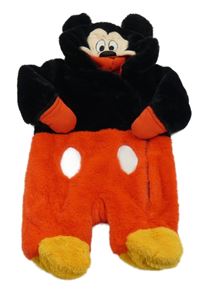 Červeno-černá kožešinová zateplená kombinéza s kapucí - Mickey Primark