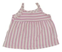 Růžovo-bílý pruhovaný top H&M