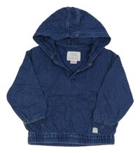 Modrá lehká riflová bunda s kapucí Zara 