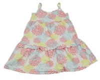 Bílé bavlněné květované šaty Kis