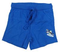 Safírové teplákové kraťasy s ptáčkem Lupilu 