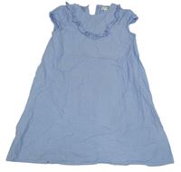 Světlemodré plátěné šaty s volánkem Vetbaudet 